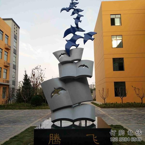 大型群鳥雕塑廠家 鍛造小品  街頭不銹鋼群鳥雕塑擺件