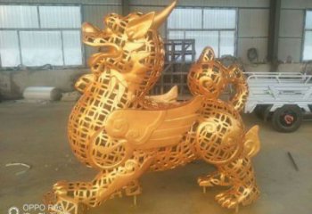 大型貔貅雕塑廠家  鏤空鑄造小品  戶外貔貅雕塑擺件