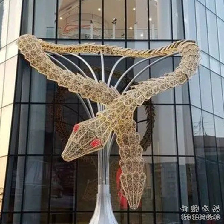 鏤空龍不銹鋼雕塑