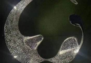 水滴雕塑廠家，鏤空燈光工藝，現代不銹鋼水滴雕塑