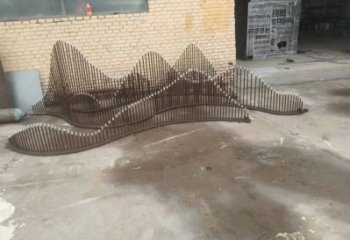 假山雕塑廠(chǎng)家，拉絲工藝，不銹鋼拉絲假山雕塑