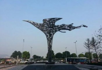 飛燕雕塑廠家,抽象景觀擺件,不銹鋼抽象飛燕雕塑