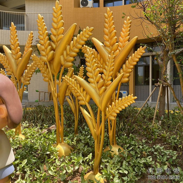 園林水稻雕塑制作廠家 田間彩繪雕塑 仿真擺件