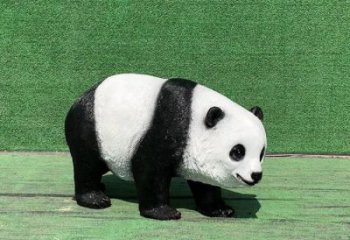 仿古熊貓雕塑生產商 庭院彩繪雕塑 田間動物小品