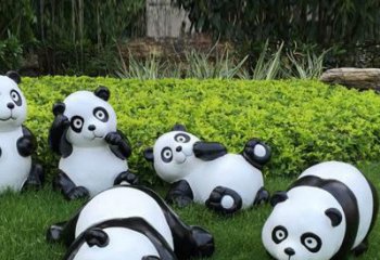 公園熊貓雕塑供應 酒店門口雕塑 彩繪雕塑擺件