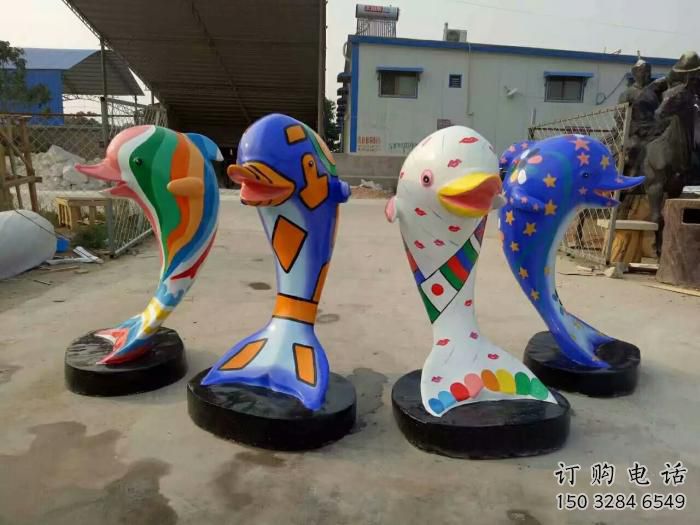 廣場海豚雕塑定做 公園仿真雕塑 抽象擺件