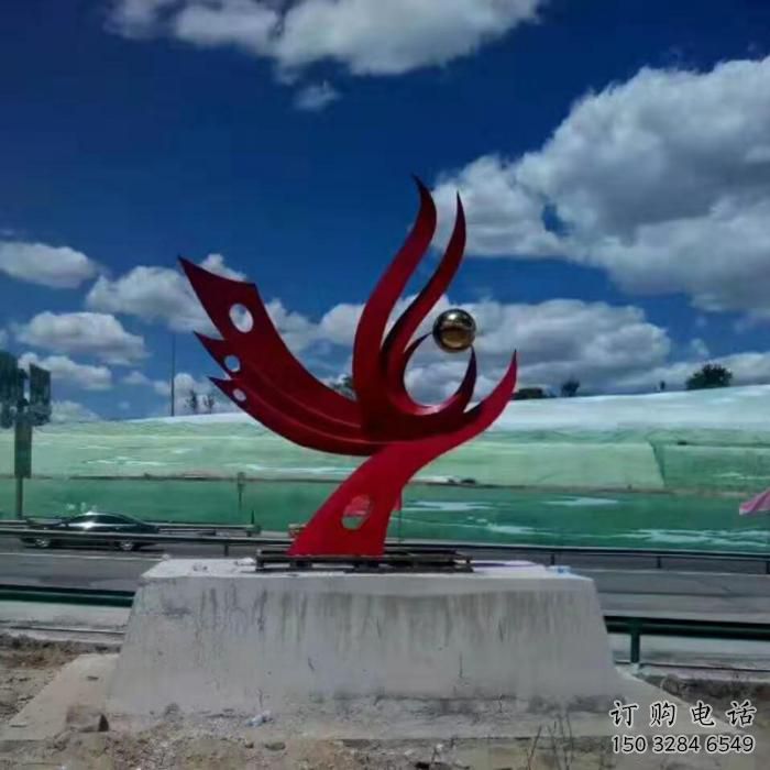 承接城市鳳凰雕塑 風景區彩繪雕塑 抽象擺件