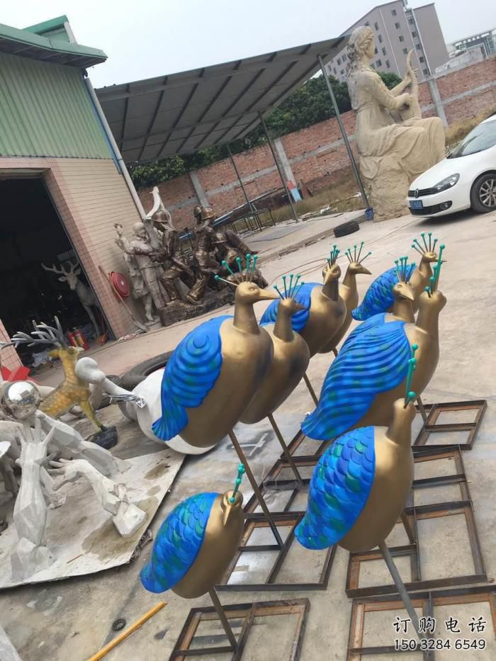 承接風(fēng)景區(qū)孔雀雕塑 售樓處廣場(chǎng)雕塑 仿古擺件