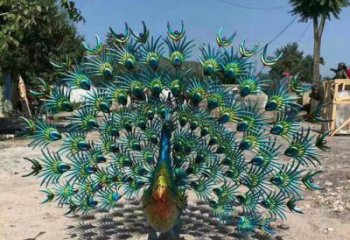 預定城市孔雀雕塑 風景區(qū)彩繪雕塑 抽象擺件