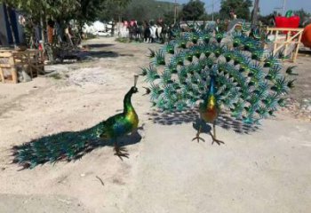 提供店門口孔雀雕塑 創意飛鳥雕塑 仿真擺件