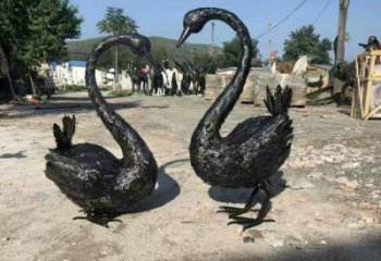 點擊仿真天鵝雕塑 店門口園林雕塑 動物小品