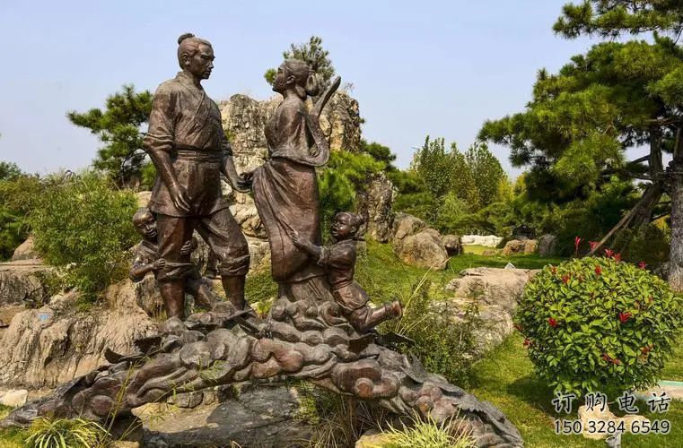 商場(chǎng)牛郎織女雕塑 神話不銹鋼雕塑 店門(mén)口小品