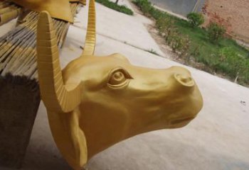 不銹鋼城市牛頭雕塑 風景區(qū)彩繪雕塑 抽象擺件