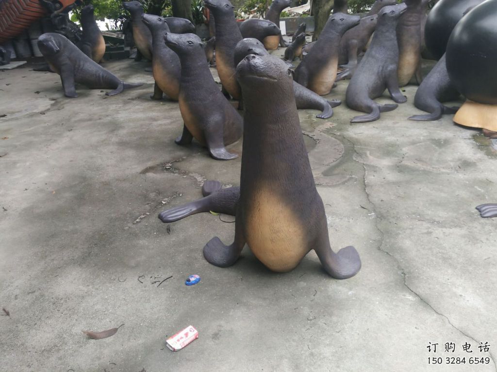 鏤空海豹雕塑定制 廣場近代雕塑 門口小品