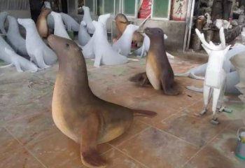 城市海豹雕塑廠家 風景區彩繪雕塑 抽象擺件