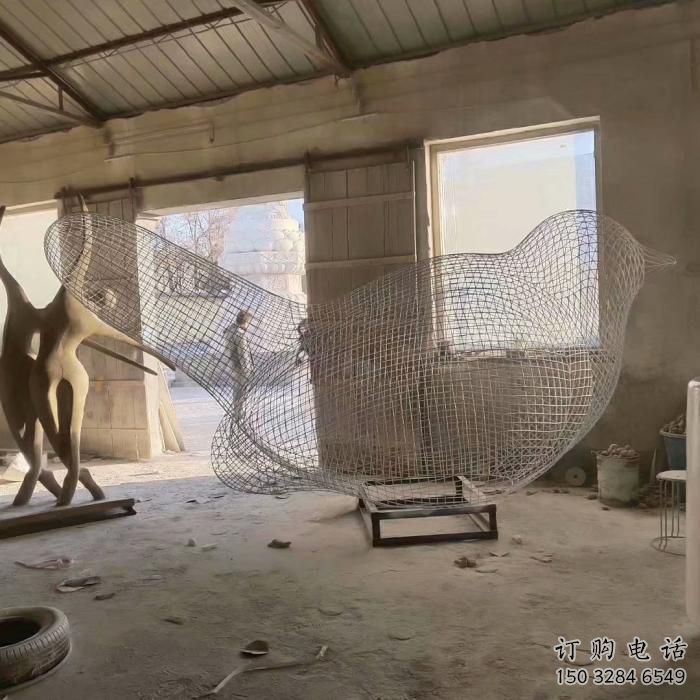 海南街道鳥類雕塑，動物小品，剪影工藝