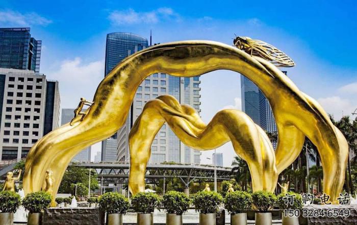 廣東校園鳥(niǎo)類雕塑，仿真主題，鍍金工藝