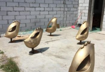 浙江室內(nèi)鳥類雕塑，景觀題材，鍍銅工藝
