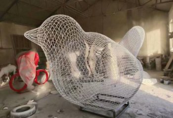 湖南小區(qū)鳥類雕塑，抽象系列，網(wǎng)格工藝