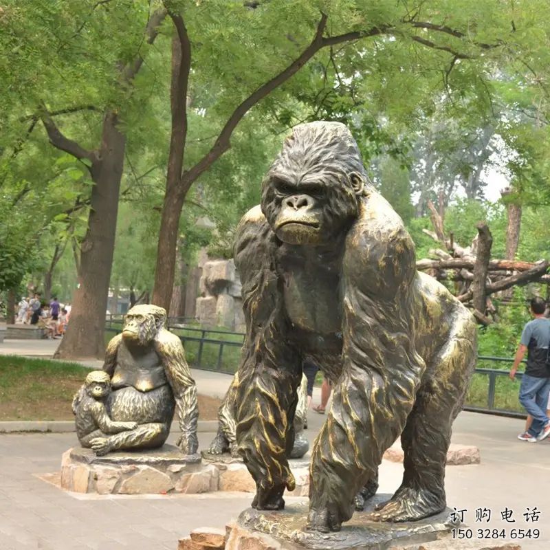 福建校園猩猩雕塑，可愛題材，噴漆工藝