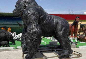 山西庭院猩猩雕塑，動物小品，烤漆仿古工藝