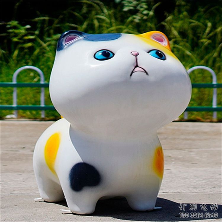 制作城市貓咪雕塑，網格體育雕塑，古銅效果