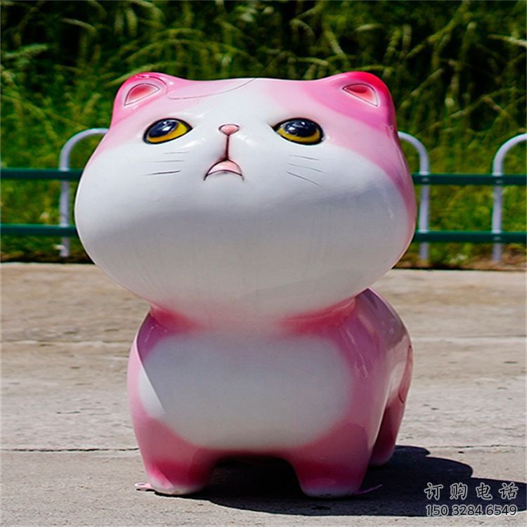 公園貓咪雕塑廠家，噴砂發光雕塑，鑄銅工藝