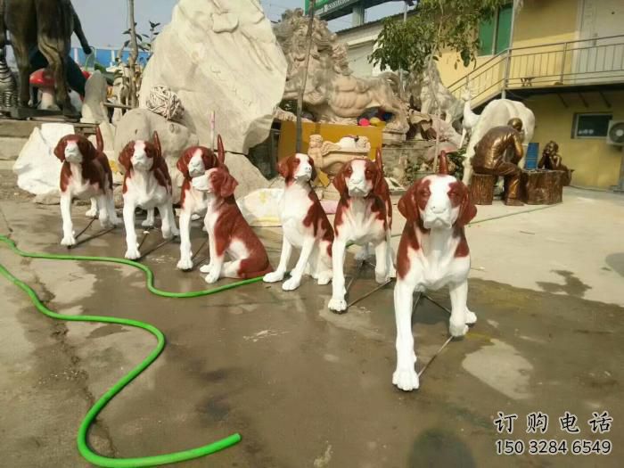 庭院狗雕塑 城市古銅色雕塑 動物小品