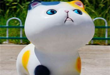 制作城市貓咪雕塑，網格體育雕塑，古銅效果