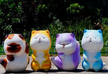 海洋館貓咪雕塑小品，鍍銅海洋雕塑，鍍銅工藝