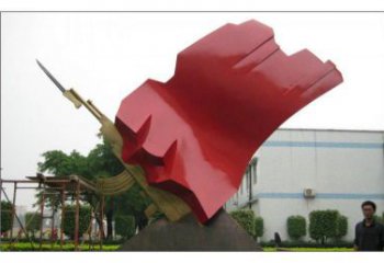 預用校園紅旗雕塑廠，拉絲黨建雕塑，抽象主題