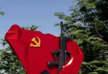 小區黨徽雕塑制造商，拉絲黨建雕塑，抽象效果