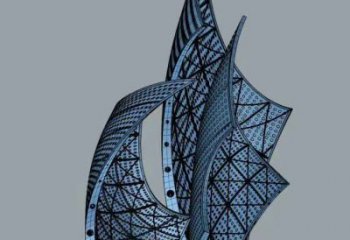 步行街帆船雕塑廠家，鍛造景觀雕塑，烤漆方式