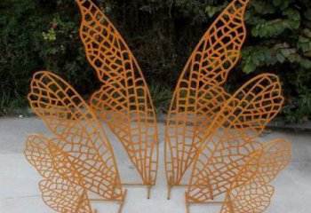 操場翅膀雕塑廠家，鏤空景觀雕塑，噴砂制造