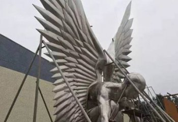 房地產翅膀雕塑廠家，仿古景觀雕塑，噴砂制造