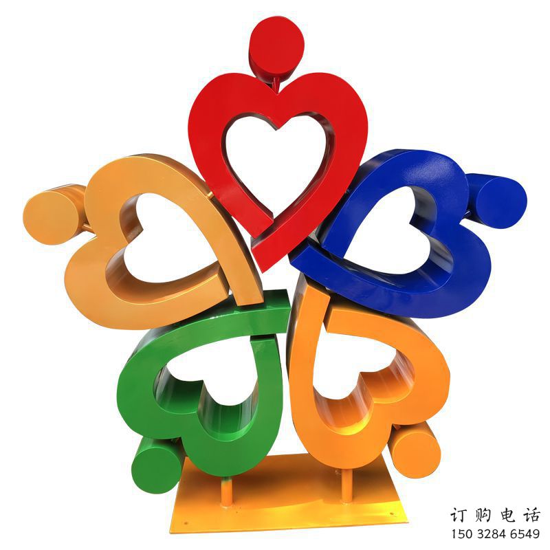 愛心雕塑制作廠家 愛情美陳雕塑 噴漆雕塑