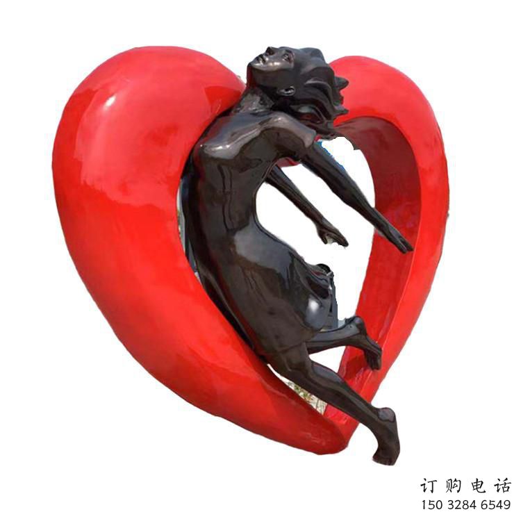 步行街愛(ài)心雕塑廠家 游樂(lè)場(chǎng)愛(ài)情雕塑 鑄造雕塑