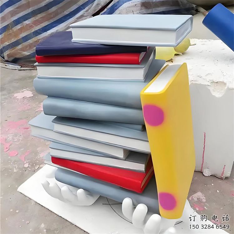 書雕塑廠家，重疊造型結構，公園戶外不銹鋼雕塑 (1)