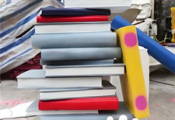 書雕塑廠家，重疊造型結構，公園戶外不銹鋼雕塑 (4)