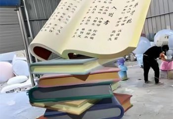 書雕塑廠家，重疊造型結構，公園戶外不銹鋼雕塑 (5)