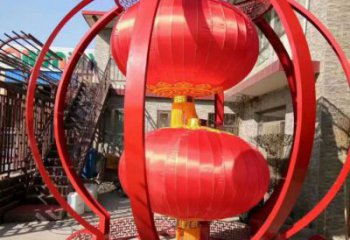 承接城市燈籠雕塑廠家，烤漆工藝雕塑，公園廣場擺件