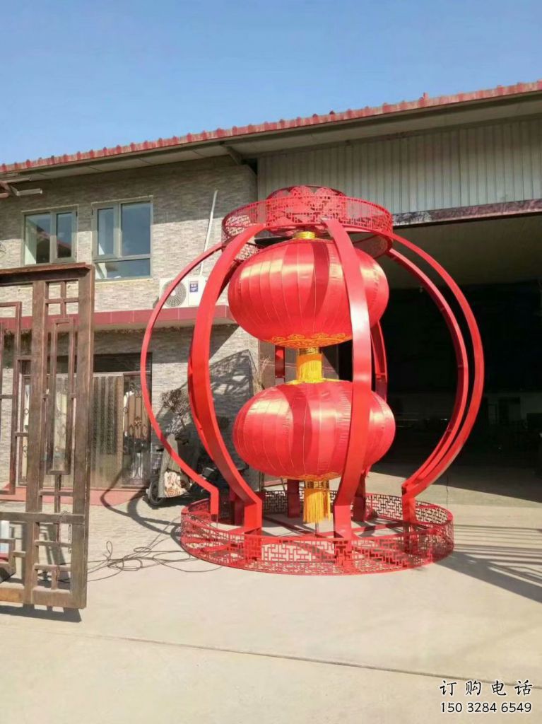 燈籠雕塑生產廠家 仿真雕塑 烤漆不銹鋼雕塑