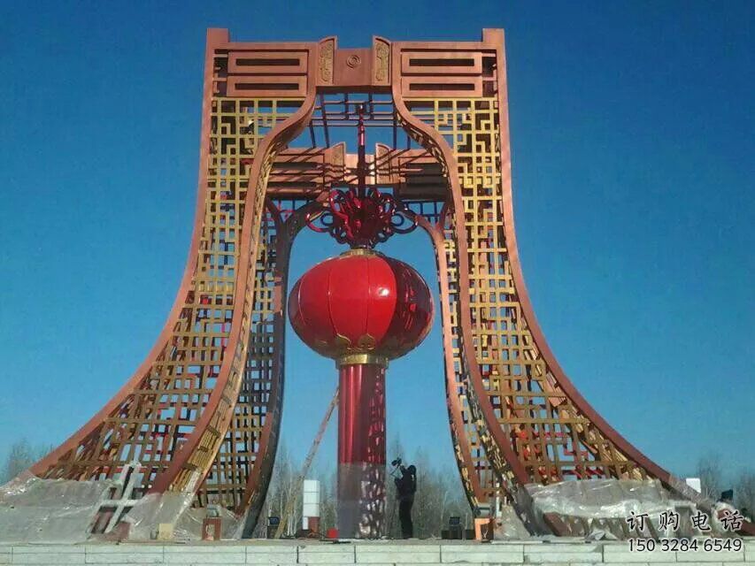 商業街燈籠雕塑制造商 烤漆雕塑 彩繪雕塑