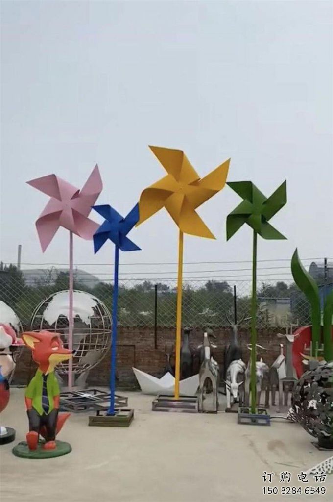 草地風車雕塑生產商 現代校園旋轉雕塑 大型旋轉雕塑