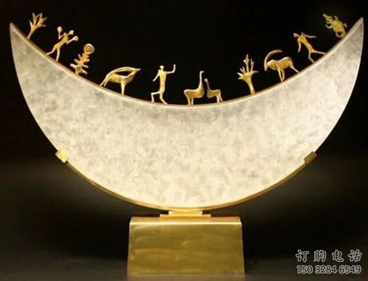 廣場月亮雕塑生產廠家，抽象水景雕塑，抽象效果