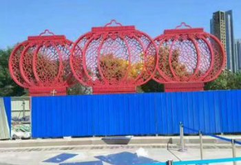 燈籠雕塑標準廠家 拉絲雕塑 步行街雕塑小品