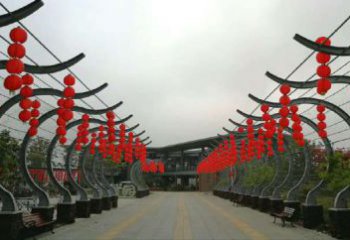 景觀燈籠雕塑觀賞性 剪影雕塑 商業街雕塑制作