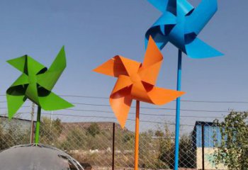 步行街風(fēng)車雕塑制作廠家 游樂(lè)場(chǎng)風(fēng)動(dòng)雕塑 鑄造旋轉(zhuǎn)雕塑