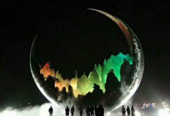 城市月亮雕塑廠家，網格體育雕塑，古銅效果