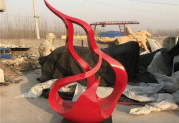 街頭火焰雕塑供應商 大型別墅區擺件 鋼管雕塑